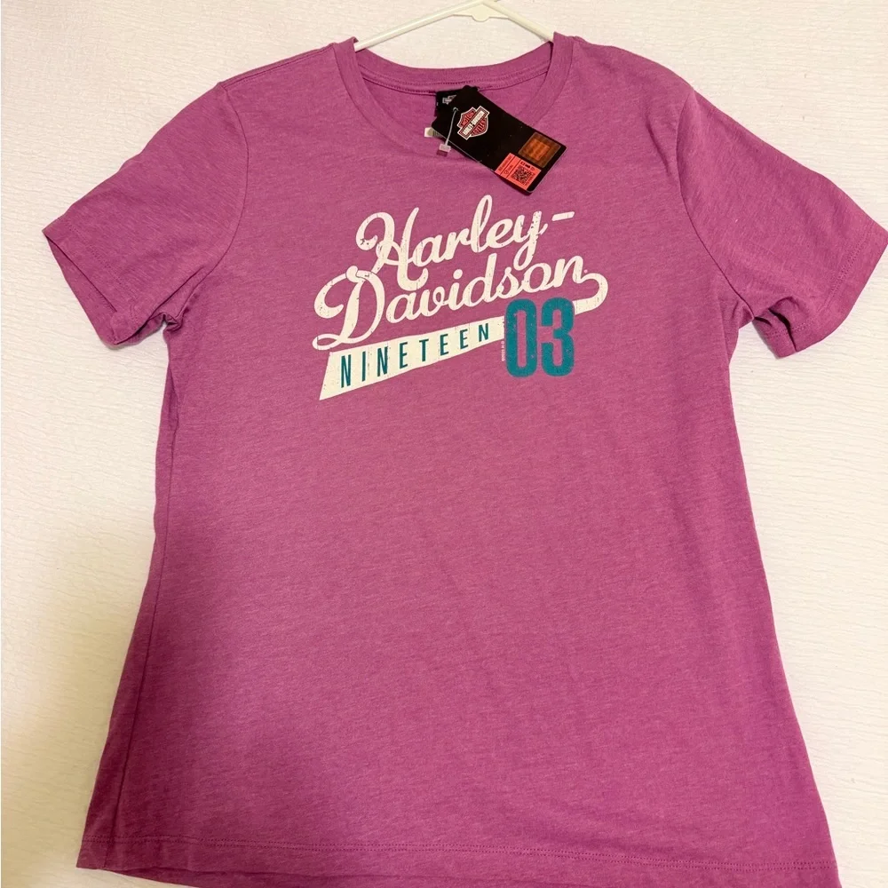 NWT - Women's Harley-Davidson Magenta Tee with Teal accents - Picture 1 of 4